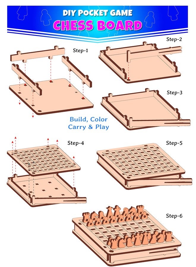 Funvention- for Little Scientist in Every Kid Diy Chess Board Pocket Travel Game For Kids 4+ Years,Fun Learning Educational Board Game,Best Birthday Return Gifts - Image 4